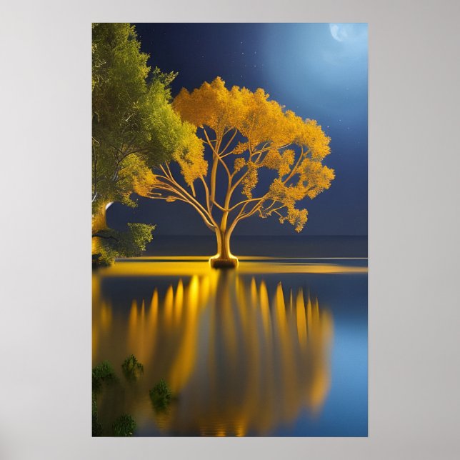 Poster Arbre doré (Devant)