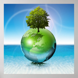 Poster Arbre du monde - concept d'écologie