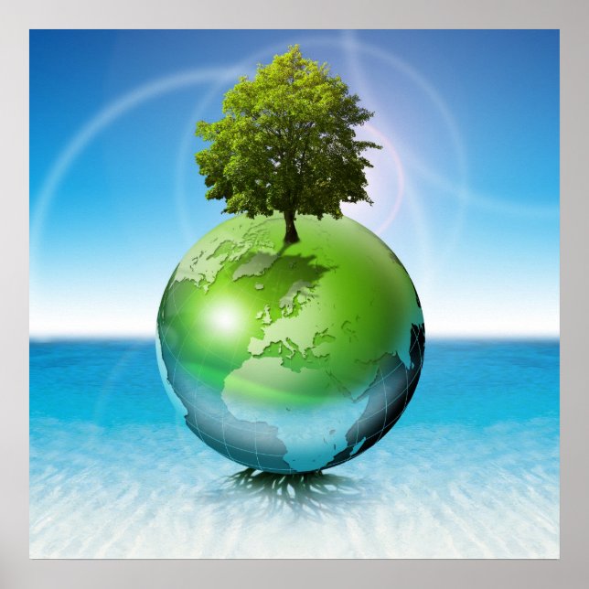 Poster Arbre du monde - concept écologique (Devant)