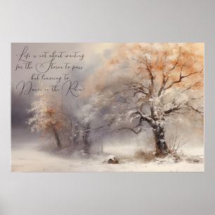 Poster Arbre Élégant Aquarelle Nature