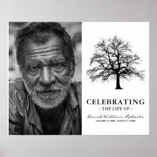 Poster Arbre Élégant   Photo de Remémoration Funéraire