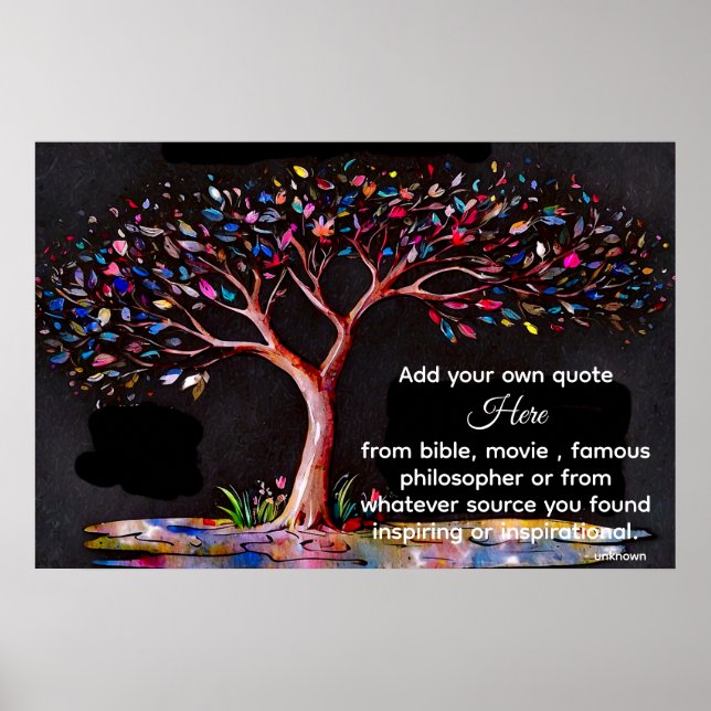Poster *~* Arbre Ethérée Artistique do-it-yourself Citati (Devant)