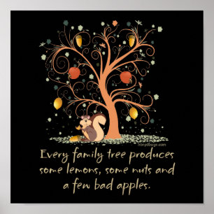 Poster Arbre familial amusant