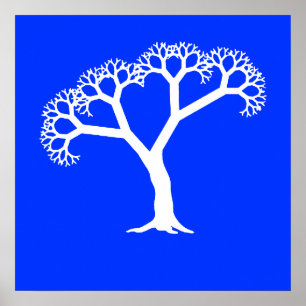 Poster Arbre fractal blanc