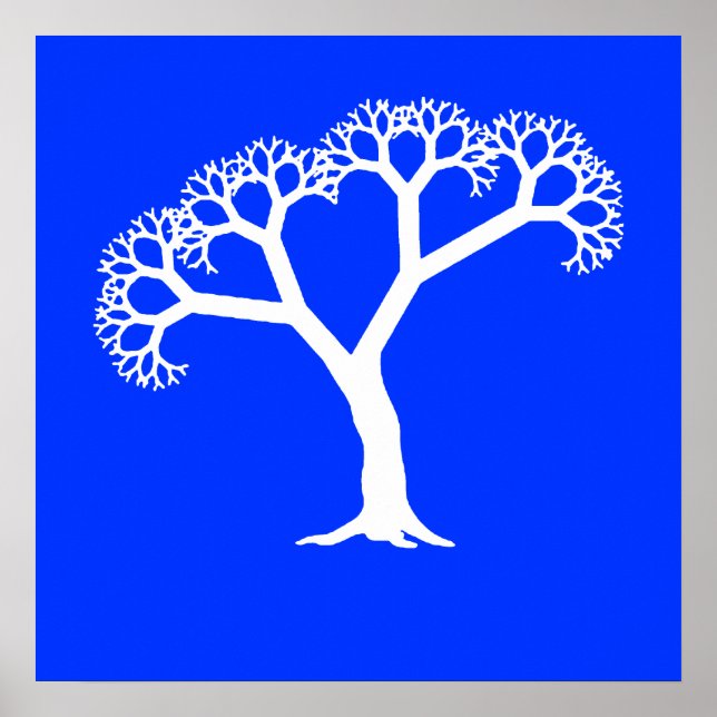 Poster Arbre fractal blanc (Devant)