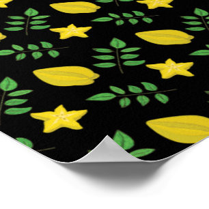 Poster Arbre fruitier exotique Averrhoa Carambola Starfru