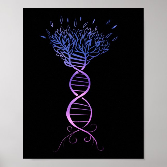 Poster Arbre génétique du brin d'ADN de l'arbre de vie (Devant)