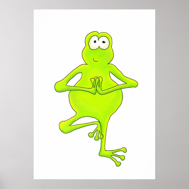 Poster Arbre Grenouille Yoga Arbre Pot Art Imprimer (Devant)