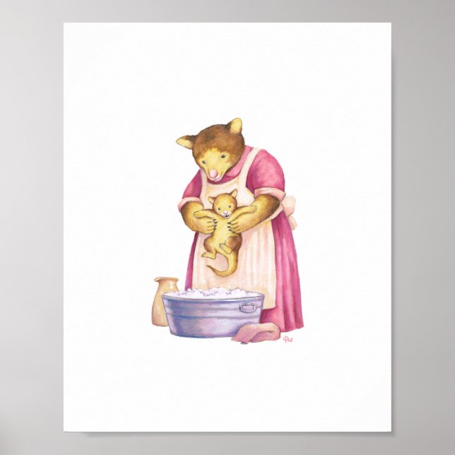 Poster Arbre Kangourou mère et enfant 8 x 10 Imprimer (Devant)