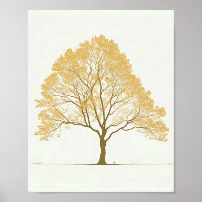 POSTER ARBRE MAISON MUR ART (Devant)