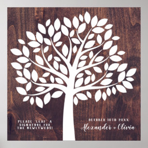 Poster Arbre Mariage livre d'hôtes alternative   55 Feuil