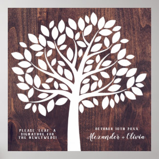 Poster Arbre Mariage livre d'hôtes alternative | 55 Feuil