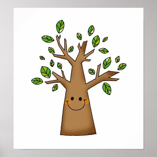 Poster arbre mignon (Devant)