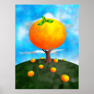 Poster Arbre orange
