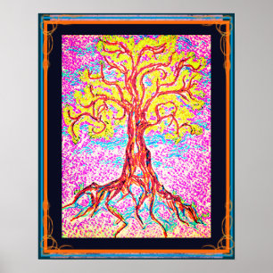 Poster Arbre puissant et coloré
