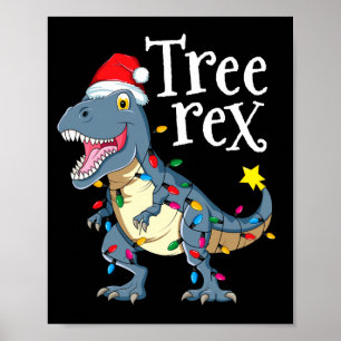 Poster Arbre rex dinosaure noël