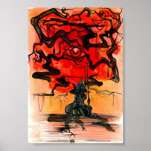 Poster arbre rouge (Devant)