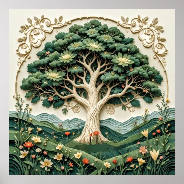 Poster Arbre stylisé n° 1 (Devant)