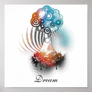Poster Arbre sur un rêve de nuage