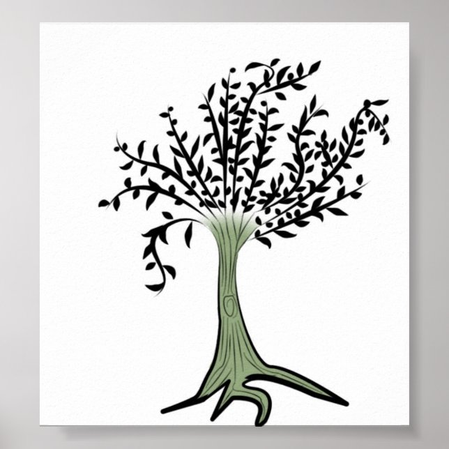 Poster Arbre vert (Devant)