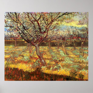Poster Arbres abricot en fleurs par Vincent van Gogh