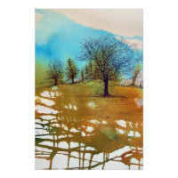 Arbres Abstraits Peinture Paysage Art