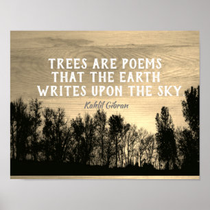Poster Arbres Art Poèmes littéraires Kahlil Gibran citati