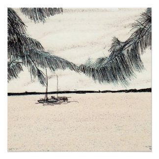 Poster Arbres Casuarina, Long Island Bahamas