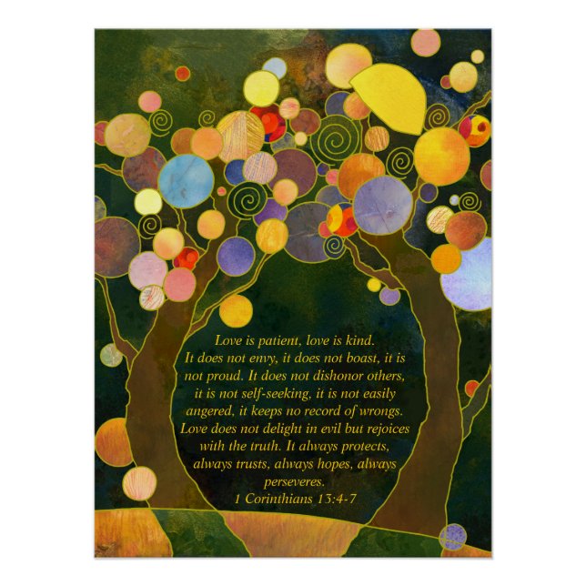 Poster Arbres d'amour romantiques Mariage Keepsaké | Céré (Devant)