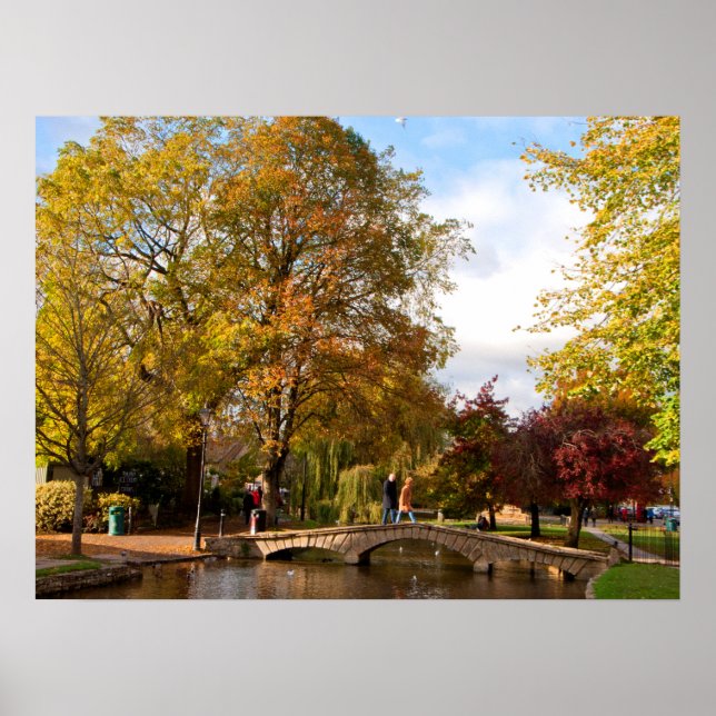 Poster Arbres d'automne Bourton sur l'affiche des cotons  (Devant)