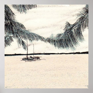 Poster Arbres de Casuarina, Long Island Bahamas