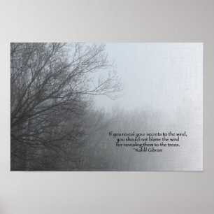 Poster Arbres d'hiver dans le brouillard - Citation de Kh
