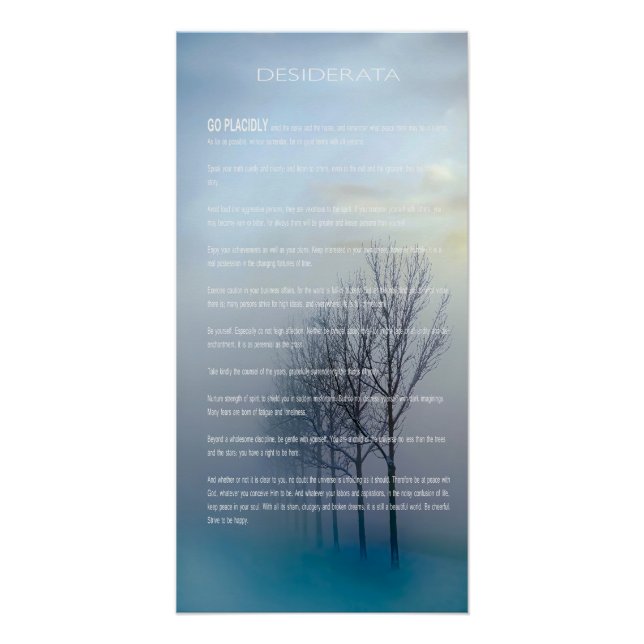 Poster ARBRES D'Hiver DESIDERATA (Devant)