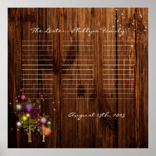 Poster Arbres en spirale de mariage champêtre