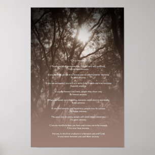 Poster Arbres lumineux "Faites-le quand même"