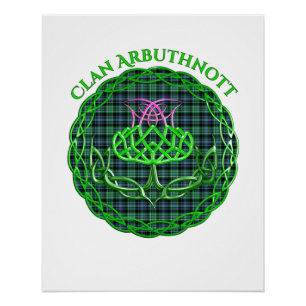 Poster Arbuthnott Scottish Tartan Celtic Thistle