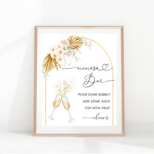 Poster Arc Arc Boho Or Floral Script Mimosa Bar