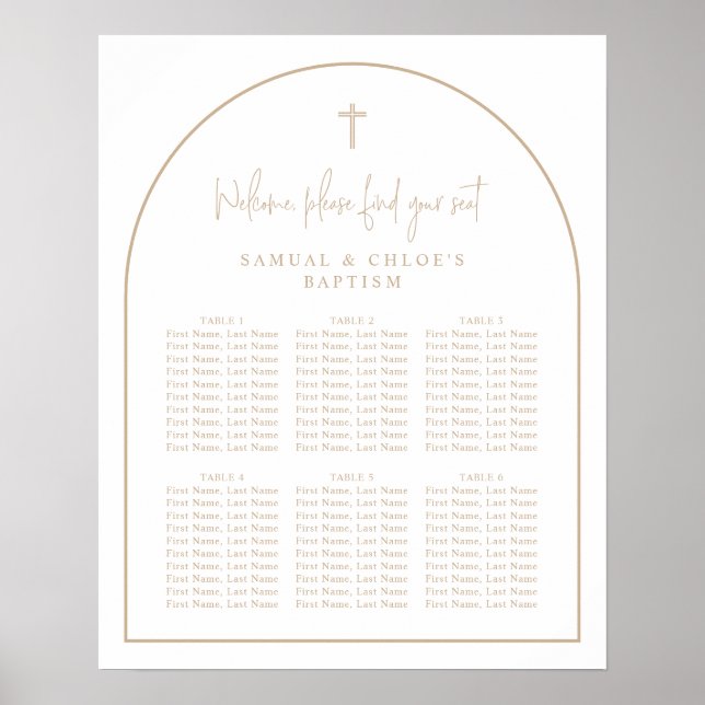 Poster Arc beige minimal joint de christianisme (Devant)