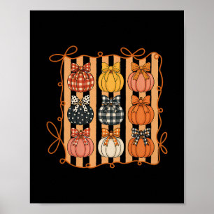 Poster Arc Coquette Citrouille Saison Automne Feuilles d'