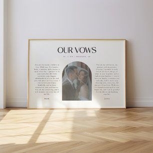Poster Arc de photo de mariage minimaliste "Nos Vœux"