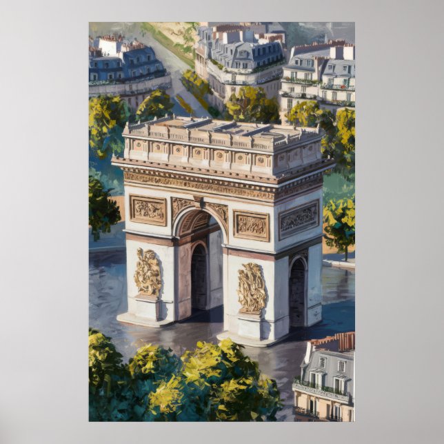 Poster Arc de Triomphe Vue d'en haut (Devant)