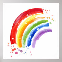 Arc-en-ciel à éclaboussure aquarelle