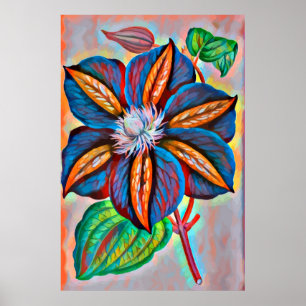 Poster arc-en-ciel Abstrait couleur Fleur Art numérique d
