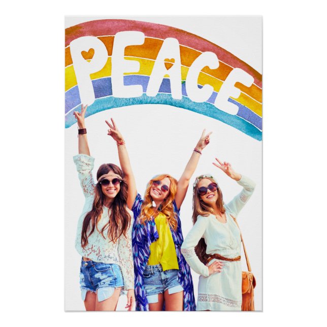 Poster arc-en-ciel Boho Peace (Devant)