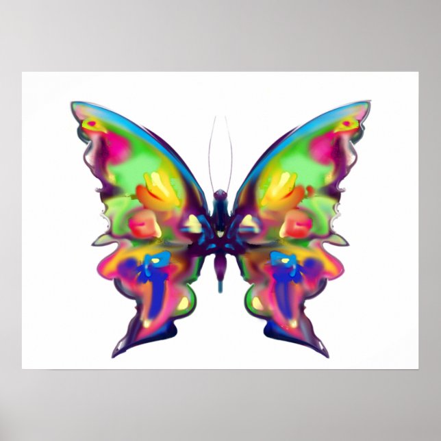 Poster Arc-en-ciel Bright Joli Papillon (Devant)