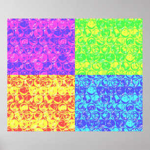 Poster Arc en ciel bulle envelopper pop art