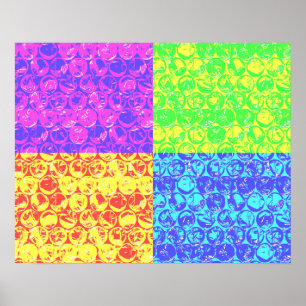Poster Arc en ciel bulle envelopper pop art