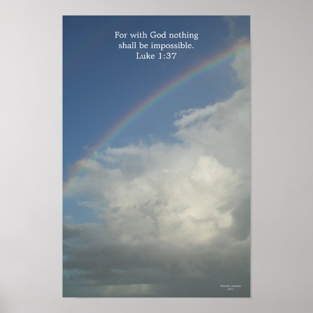 Poster Arc en ciel, car avec Dieu rien n'est impossible (Devant)