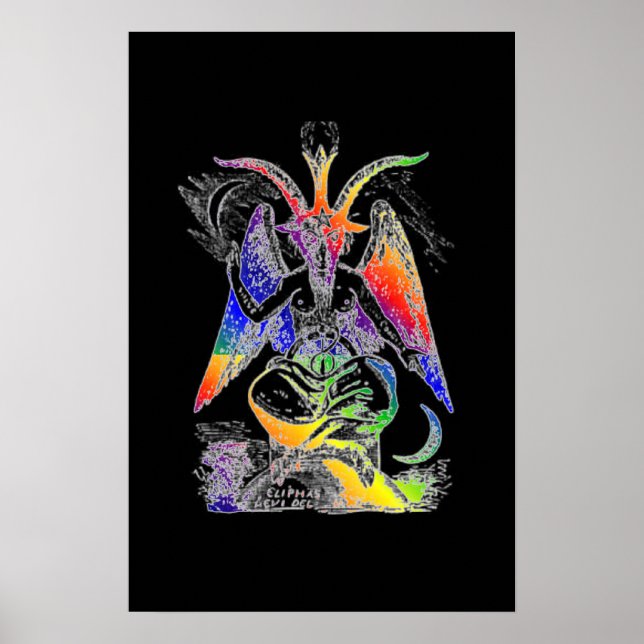 Poster Arc-en-ciel {Chèvre des Mendes} Baphomet (Devant)