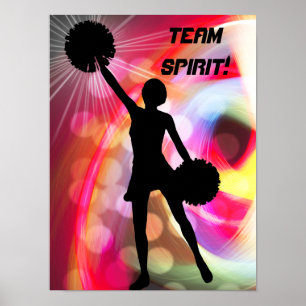 Poster Arc-en-ciel clair avec Pom-pom girl